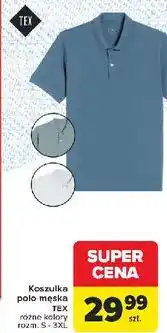 Carrefour Koszula męska polo s-3xl Tex oferta
