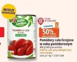 E.Leclerc Pomidory krojone w soku pomidorowym Wiodąca Marka Notre Jardin oferta