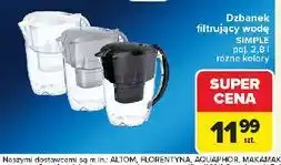 Carrefour Dzbanek filtrujący simple 2.8 l szary Aquaphor oferta