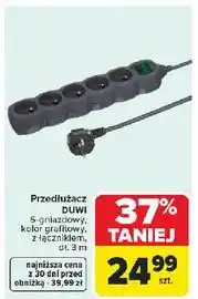 Carrefour Przedłużacz 5 gniazd w włącznikiem Duwi oferta