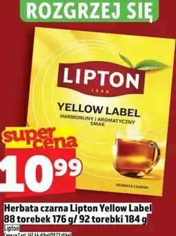 Topaz Herbata czarna Lipton Yellow Label 88 torebek 176g / 92 torebki 184g oferta