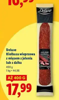 Lidl Kiełbasa wieprzowa z mięsem z jelenia lub z dzika oferta