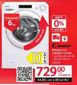 Selgros Candy Pralka CS4 1262DE/1-S oferta
