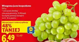 Lidl Winogrona jasne bezpestkowe oferta