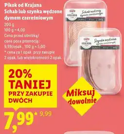 Lidl Pikok od Krajana Schab lub szynka wędzone dymem czereśniowym oferta