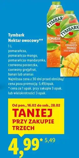 Lidl Tymbark Nektar owocowy oferta