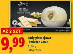 Lidl Deluxe Lody pistacjowo-śmietankowe oferta