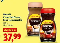 Lidl Nescafé Crema lub Classic, kawa rozpuszczalna oferta