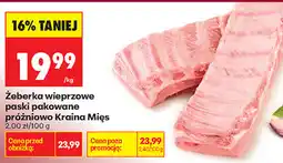 Biedronka Żeberka wieprzowe paski pakowane próżniowo Kraina Mięs oferta