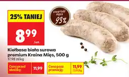 Biedronka Kiełbasa biała surowa premium Kraina Mięs oferta