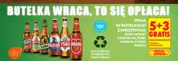 Biedronka Piwa w butelkach zwrotnych: Królewskie, Kasztelan, Żubr, Harnaś, Tyskie, Warka oferta
