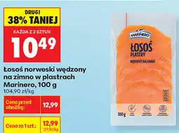 Biedronka Łosoś norweski wędzony na zimno w plastrach Marinero oferta