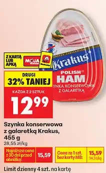 Biedronka Szynka konserwowa z galaretką Krakus oferta