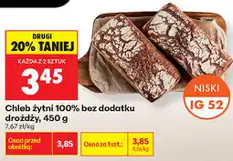 Biedronka Chleb żytni 100% bez dodatku drożdży oferta