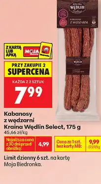Biedronka Kabanosy z wędzarni Kraina Wędlin Select oferta