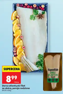 Biedronka Dorsz atlantycki filet ze skórą, porcja rodzinna SuperFish oferta