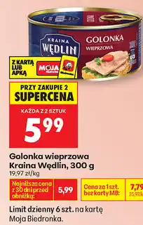 Biedronka Golonka wieprzowa Kraina Wędlin oferta
