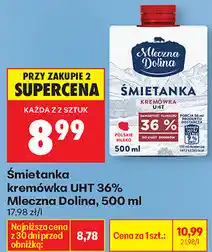 Biedronka Śmietanka kremówka UHT 36% Mleczna Dolina oferta