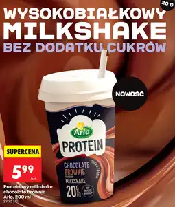 Biedronka Proteinowy milkshake chocolate brownie Arla oferta