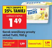 Biedronka Serek waniliowy prosty skład Tutti oferta