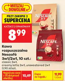 Biedronka Kawa rozpuszczalna Nescafé 3w1/2w1, 10 szt oferta