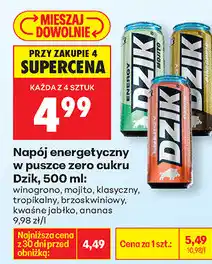 Biedronka Napój energetyczny w puszce zero cukru Dzik oferta