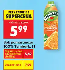 Biedronka Sok pomarańcza 100% Tymbark oferta