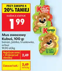 Biedronka Mus owocowy Kubuś oferta