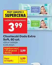 Biedronka Chusteczki Dada Extra Soft, 80 szt. (różne rodzaje) oferta