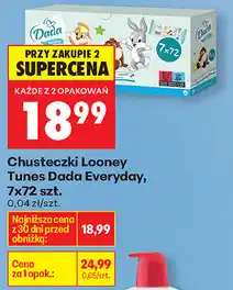 Biedronka Chusteczki Looney Tunes Dada Everyday, 7x72 szt oferta