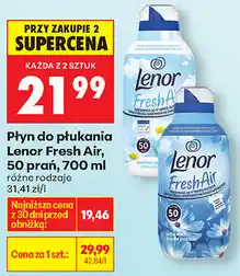 Biedronka Płyn do płukania Lenor Fresh Air, 50 prań, 700 ml różne rodzaje oferta