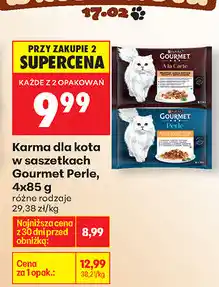 Biedronka Karma dla kota w saszetkach Gourmet Perle, 4x85 g (różne rodzaje) oferta