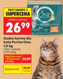 Biedronka Sucha karma dla kota Purina One, 1,5 kg (różne rodzaje) oferta
