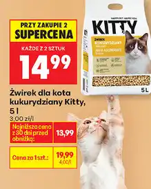 Biedronka Żwirek dla kota kukurydziany Kitty oferta