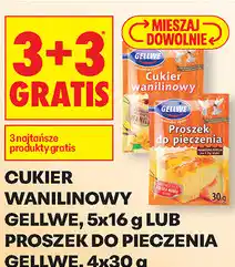 Biedronka Cukier wanilinowy Gellwe, 5x16 g lub Proszek do pieczenia Gellwe, 4x30 g oferta
