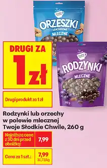 Biedronka Rodzynki lub orzechy w polewie mlecznej Twoje Słodkie Chwile oferta