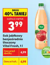 Biedronka Sok jabłkowy bezpośrednio tłoczony Vital Fresh oferta