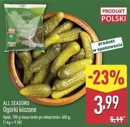 ALDI ALL SEASONS Ogórki kiszone oferta
