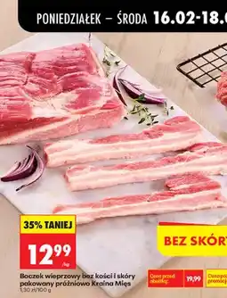 Biedronka Boczek wieprzowy bez kości i skóry pakowany próżniowo oferta