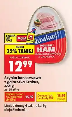 Biedronka Szynka konserwowa z galaretką oferta