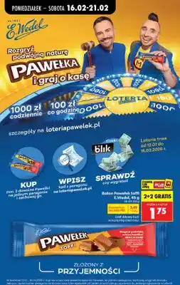 Biedronka Baton Pawełek toffi 2+2 GRATIS oferta