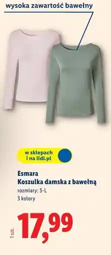 Lidl Esmara Koszulka damska z bawełną oferta