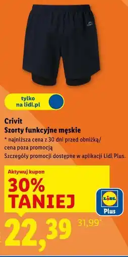 Lidl Crivit Szorty funkcyjne męskie oferta