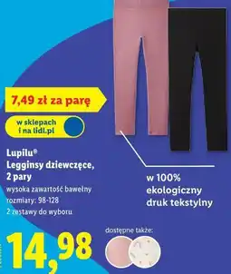 Lidl Lupilu Legginsy dziewczęce, 2 pary oferta