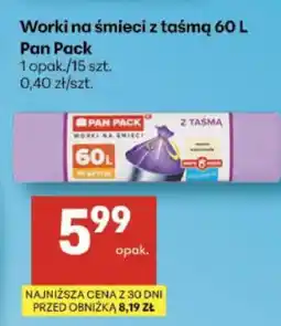 Delikatesy Centrum Worki na śmieci z taśmą 60 L Pan Pack 15 szt oferta