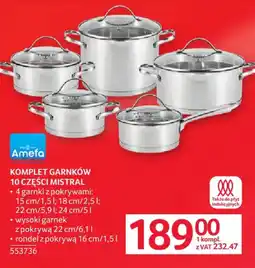 Selgros Amefa Komplet garnków Mistral oferta