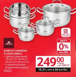 Selgros Gerlach Komplet garnków Simple oferta