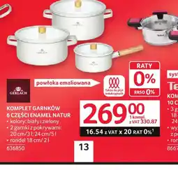 Selgros Gerlach Komplet garnków Enamel Natur oferta
