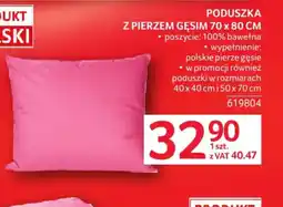 Selgros Poduszka z pierzem gęsim oferta