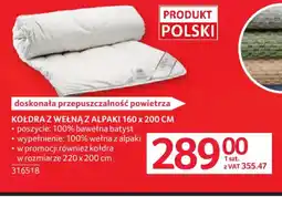 Selgros Kołdra z wełną z alpaki oferta